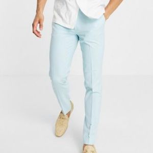 Icy blue suit pants